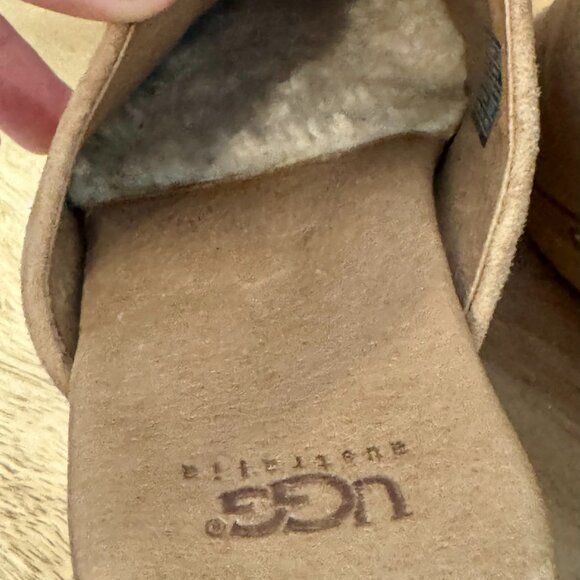 UGG Abbie Tan Suede Clogs, Studded, Sherpa Footbed – Women’s Size 8 - Picture 8 of 14